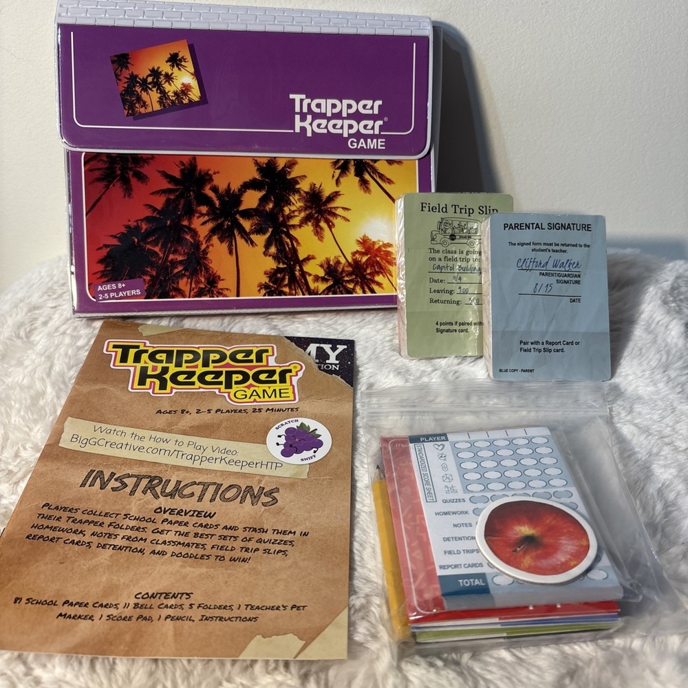 Trapper Keeper Game Sunset With Palm Trees Purple